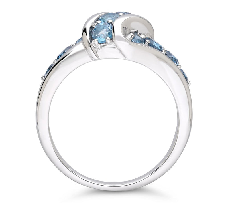 Ariva Silver Blue Topaz Ellie Ring — View 2