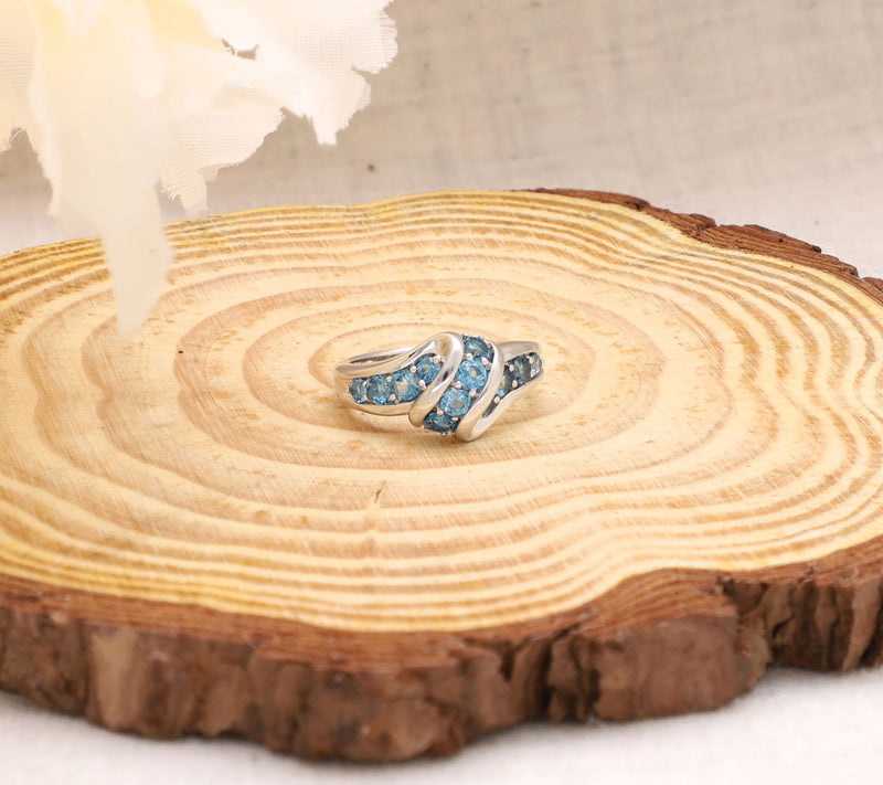 Ariva Silver Blue Topaz Ellie Ring — View 4