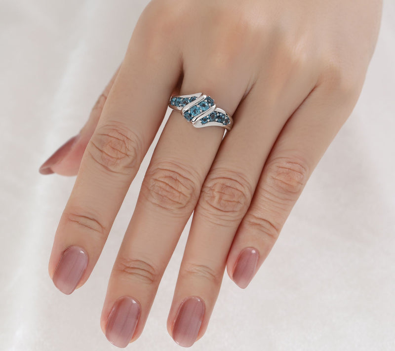 Ariva Silver Blue Topaz Ellie Ring — View 5