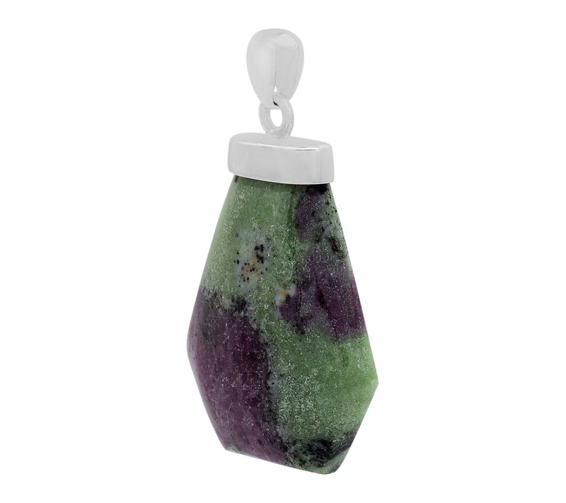 Affinity Gems Ruby Zoisite Solitaire Pendant, Sterling Silver — View 2