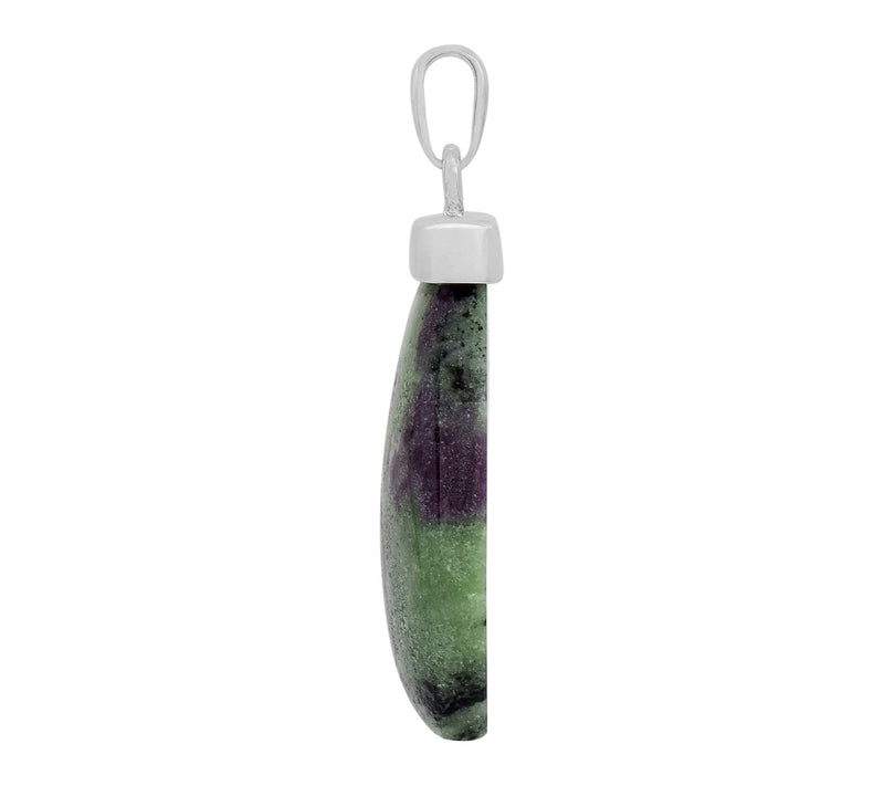 Affinity Gems Ruby Zoisite Solitaire Pendant, Sterling Silver — View 3