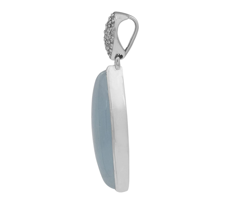 Affinity Gems Blue Milky Aquamarine & Cubic Zirconia Pendant — View 3