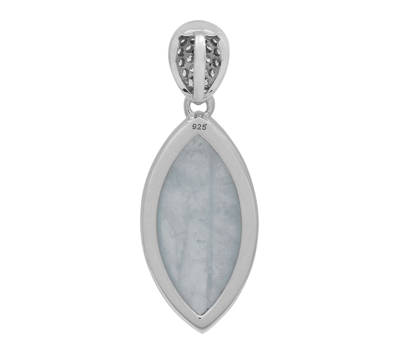 Affinity Gems Blue Milky Aquamarine & Cubic Zirconia Pendant — View 4