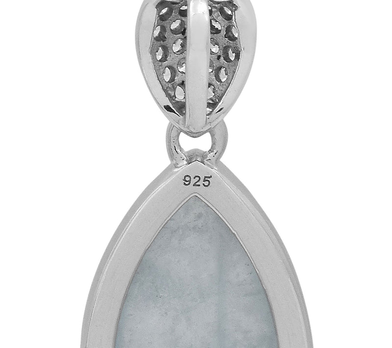 Affinity Gems Blue Milky Aquamarine & Cubic Zirconia Pendant — View 5