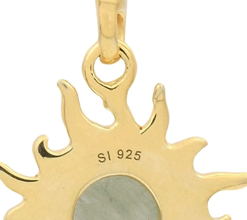 Affinity Gems Green Aventurine Sun Pendant, 14KGold Plated — View 5