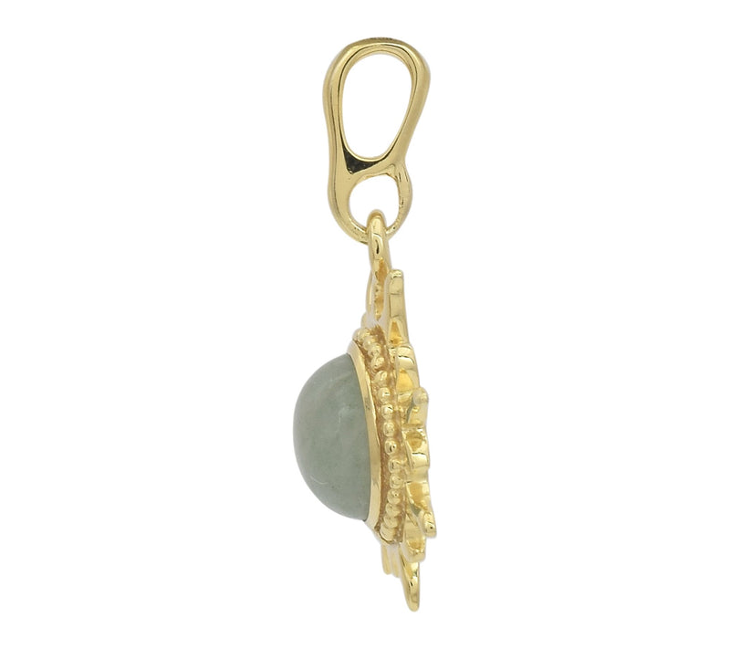 Affinity Gems Green Aventurine Sun Pendant, 14KGold Plated — View 3
