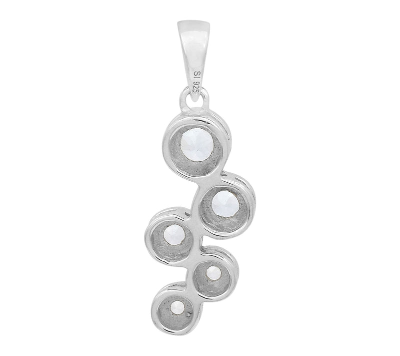 Affinity Gems Blue Topaz 5-Stone Pendant, Sterling Silver — View 4