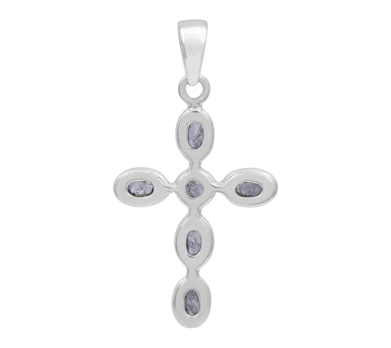 Affinity Gems Tanzanite Cross Pendant, SterlingSilver — View 4
