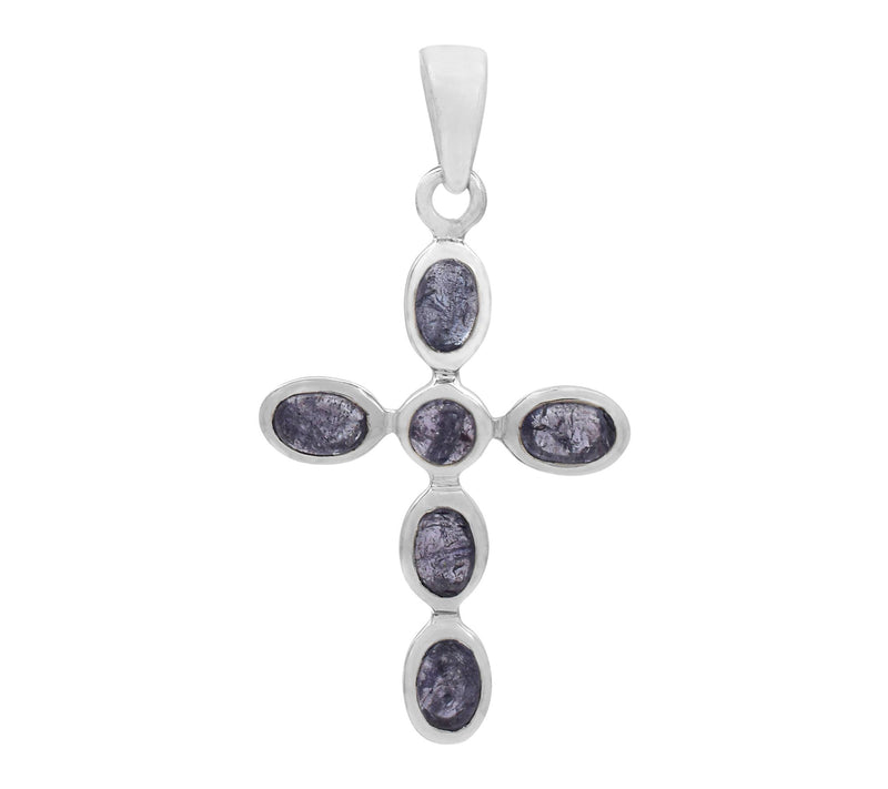 Affinity Gems Tanzanite Cross Pendant, SterlingSilver — View 6