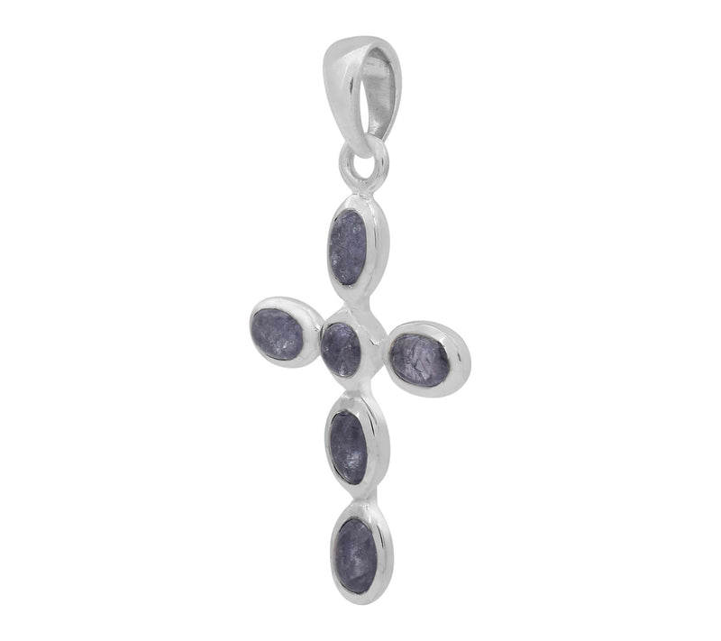 Affinity Gems Tanzanite Cross Pendant, SterlingSilver — View 2
