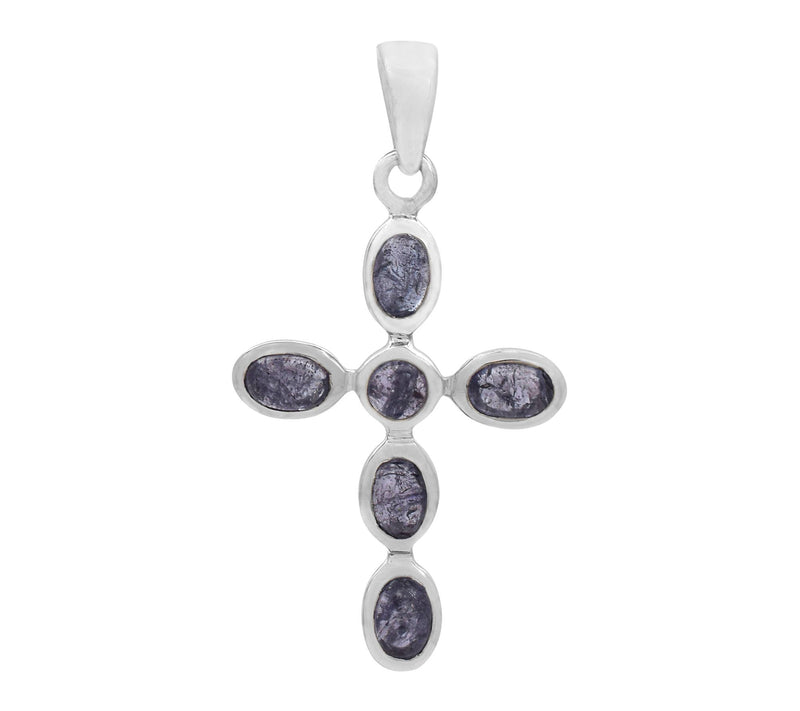 Affinity Gems Tanzanite Cross Pendant, SterlingSilver — Main view