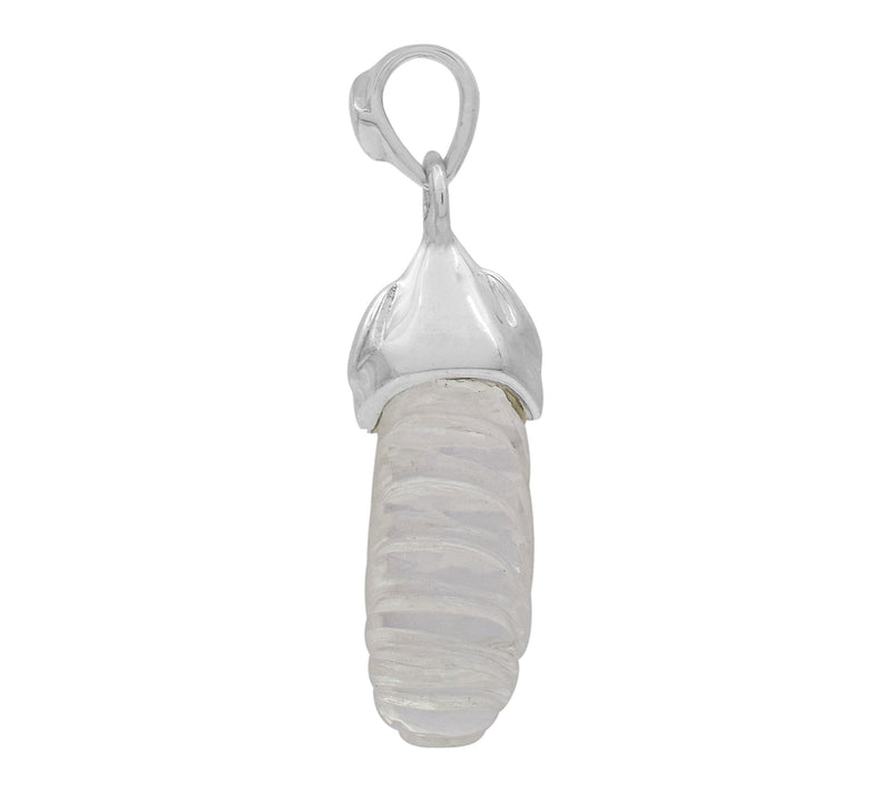 Affinity Gems Carved Rock Crystal Pendant, Sterling Silver — View 3