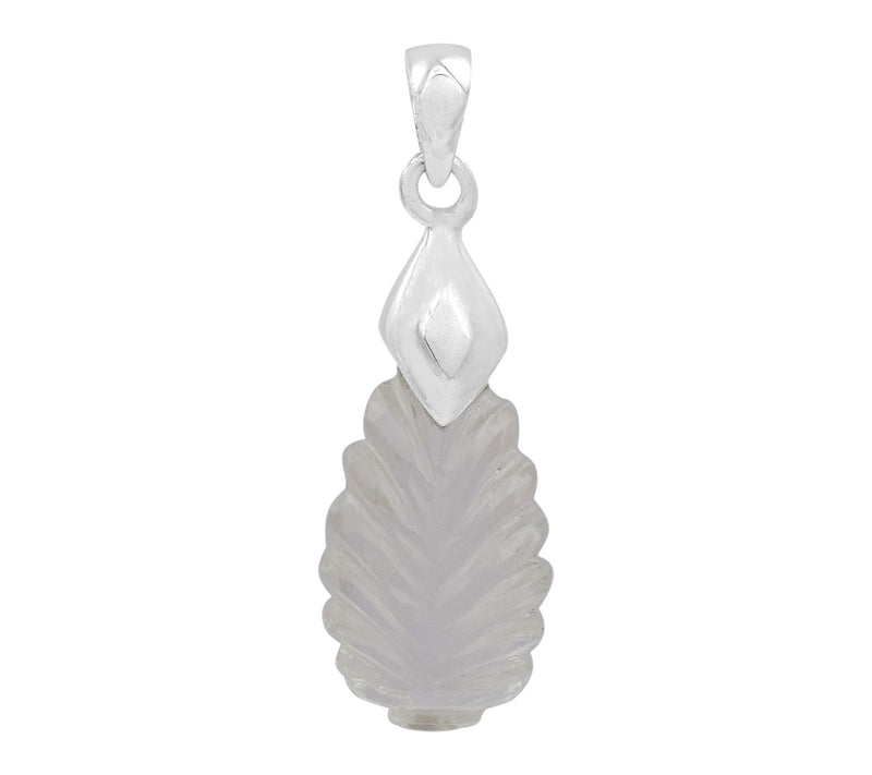 Affinity Gems Carved Rock Crystal Pendant, Sterling Silver — Main view