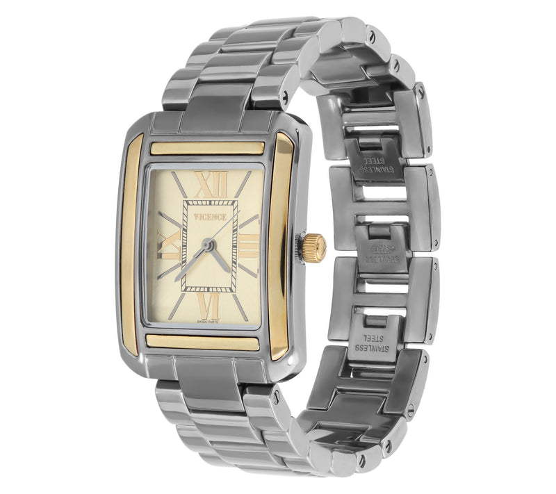 Italian Gold 14K Gold Rectangular Dial Watch — View 9