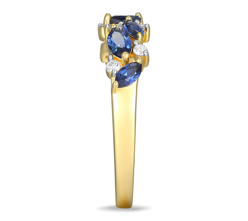 LuxLab Grown Gemstone & Diamond Cluster Ring, 1 8K Gold Plated — View 5