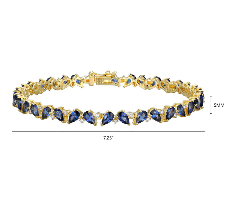 LuxLab Grown Gemstone & Diamond Cluster Bracele t, 18K Plated — View 5