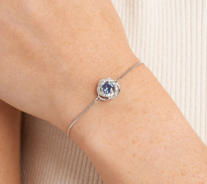 Luxlab Grown Gemstone & Diamond Knot Bolo Brace let, Sterling — View 2