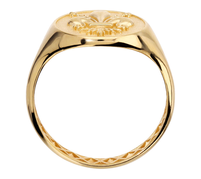 Italian Gold Fleur-de-Lis Signet Ring, 14K — View 3