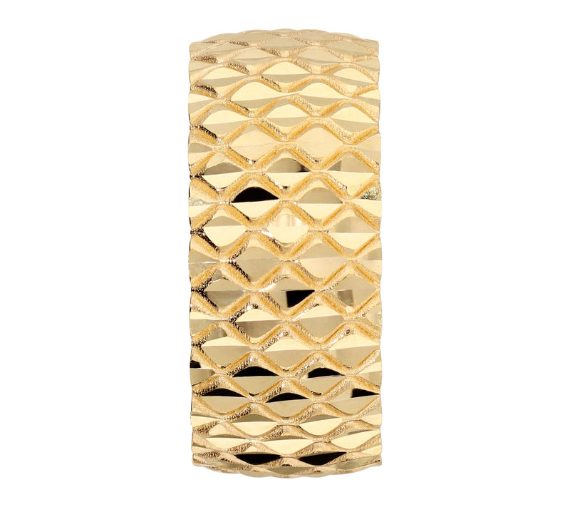 Italian Gold Wide Textured Band Ring, 14K — View 2