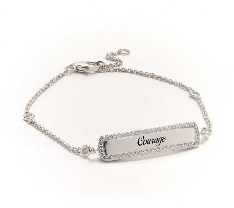 Diamonique x Jennifer Miller "Courage" Bracelet, Sterling Silver — View 3