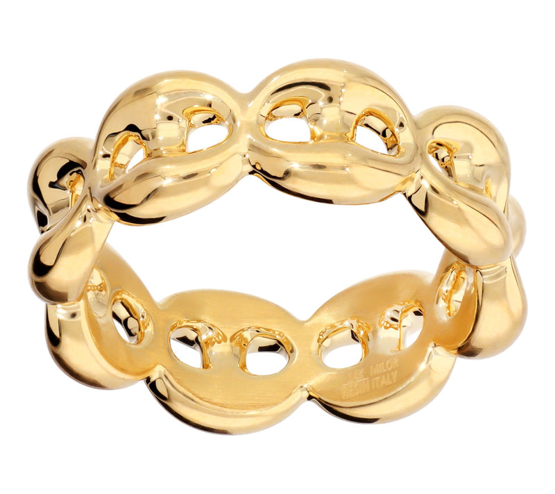 BellaOro Marine Link Ring, 14K Gold Over Resin — Main view