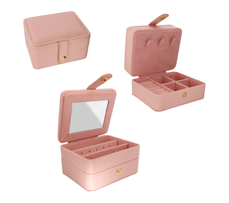 Large Multi-Level Travel Jewelry Case w/ Mirror — View 6