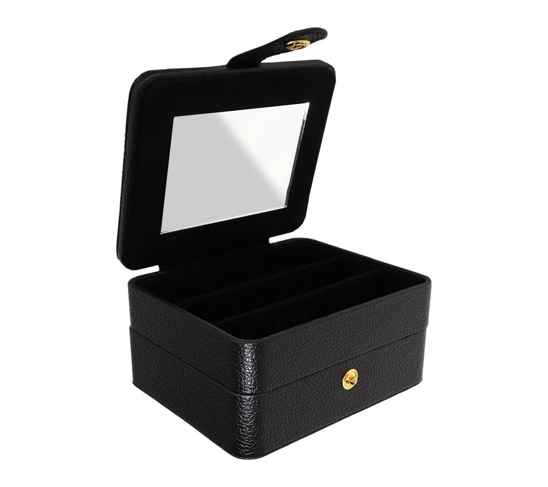 Large Multi-Level Travel Jewelry Case w/ Mirror — View 10