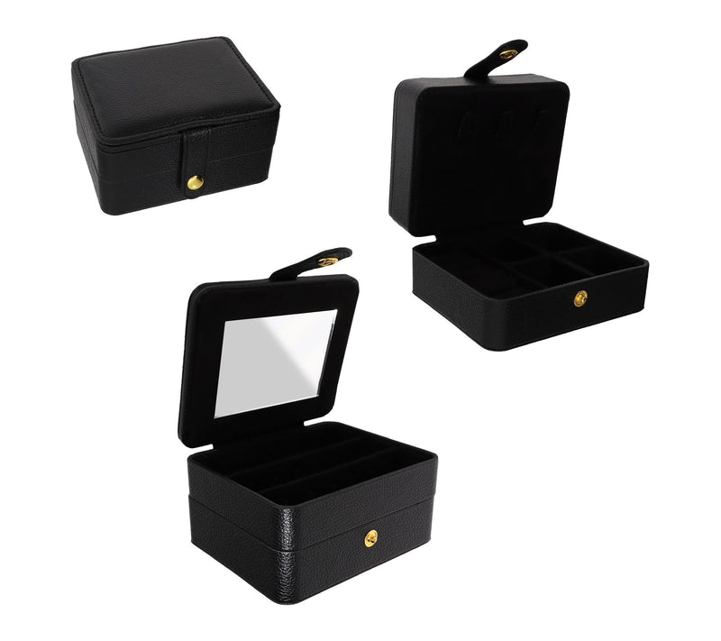 Large Multi-Level Travel Jewelry Case w/ Mirror — View 4