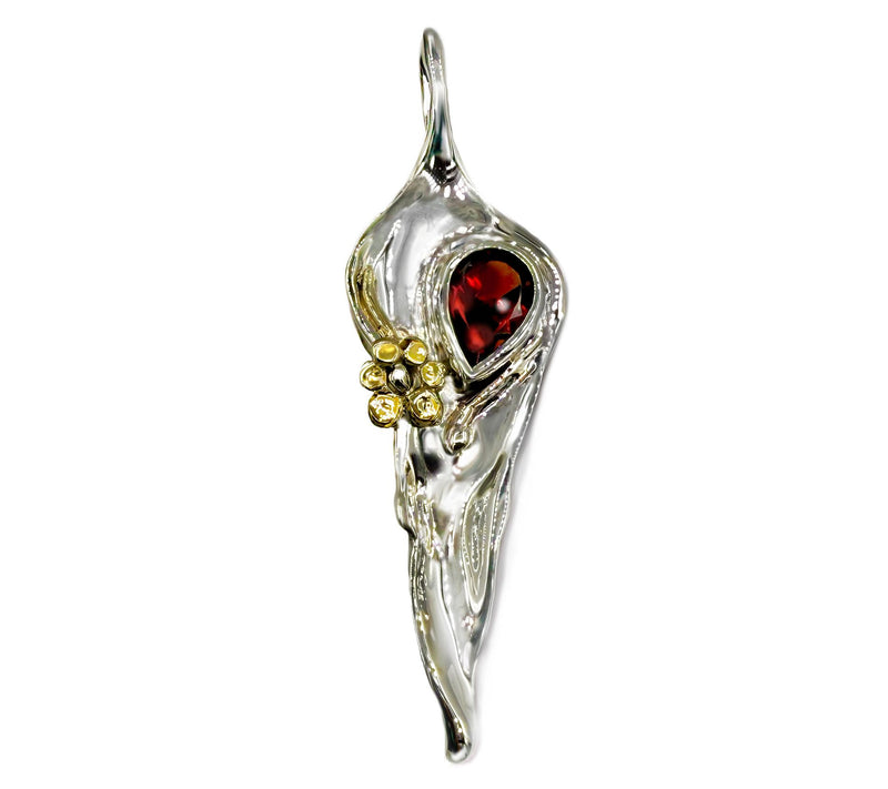 Hagit Sterling & 14K Gold With Gemstone MoltenDesign Pendant — View 9