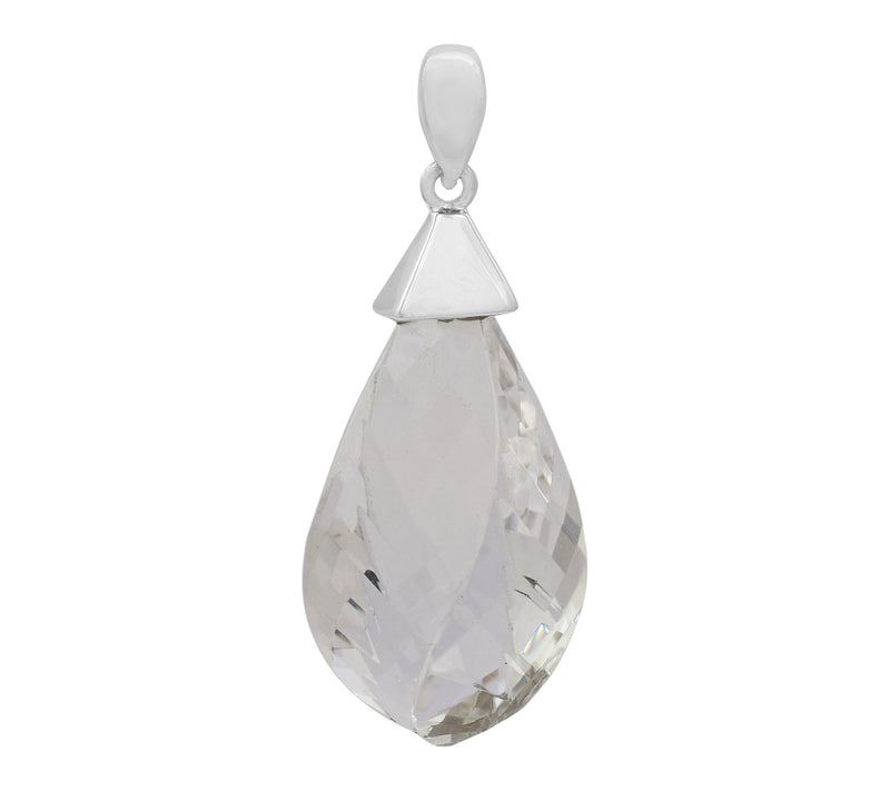 Affinity Gems Rock Crystal Drop Pendant, Sterling Silver — View 2