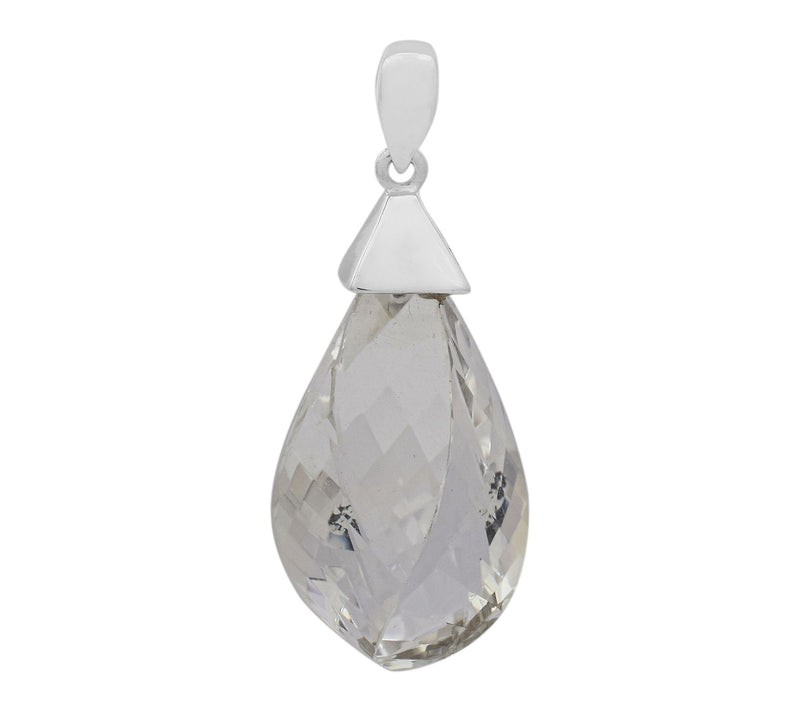 Affinity Gems Rock Crystal Drop Pendant, Sterling Silver — View 5
