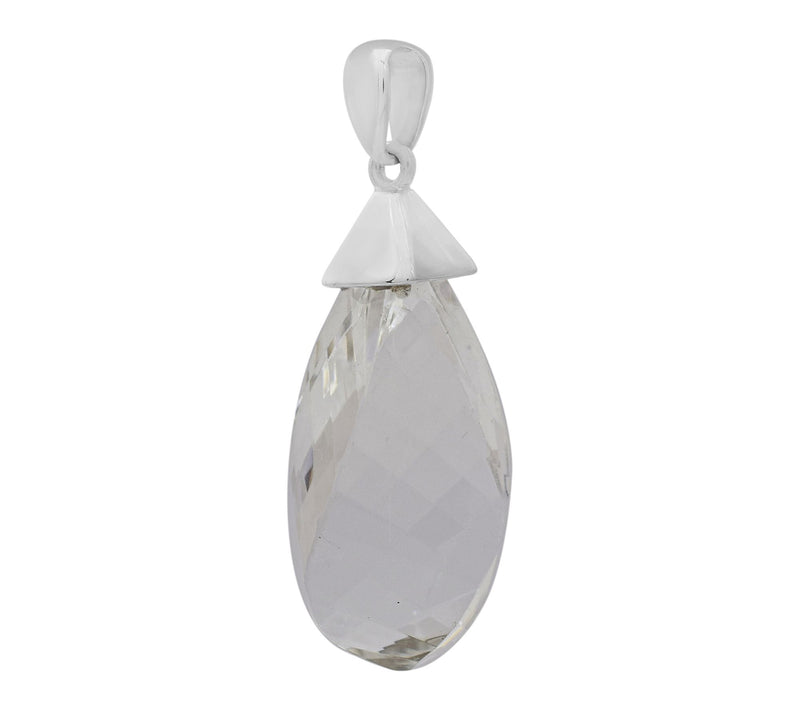 Affinity Gems Rock Crystal Drop Pendant, Sterling Silver — View 3