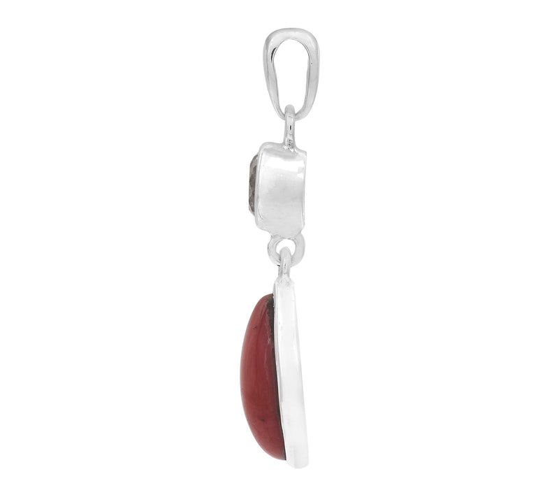 Affinity Gems Bamboo Coral & Rock Crystal Pendant, Sterling — View 4