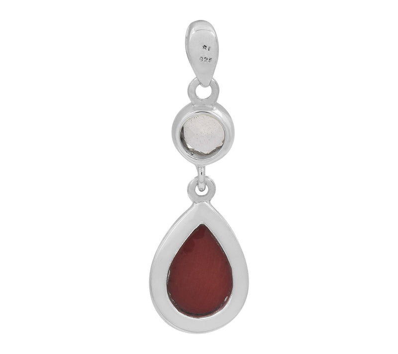 Affinity Gems Bamboo Coral & Rock Crystal Pendant, Sterling — View 5