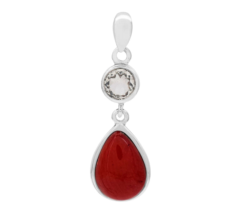 Affinity Gems Bamboo Coral & Rock Crystal Pendant, Sterling — View 6