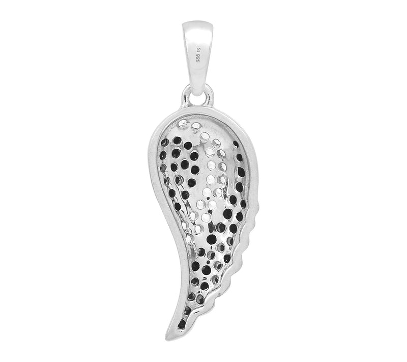 Affinity Gems Black Spinel & Topaz Leaf Pendant, Sterling — View 4