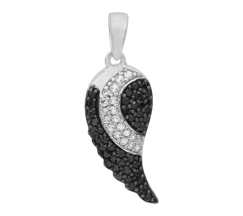Affinity Gems Black Spinel & Topaz Leaf Pendant, Sterling — View 6