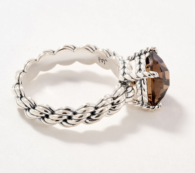 JAI Ireland Sterling Silver Cara Rope Gemstone Ring — View 6