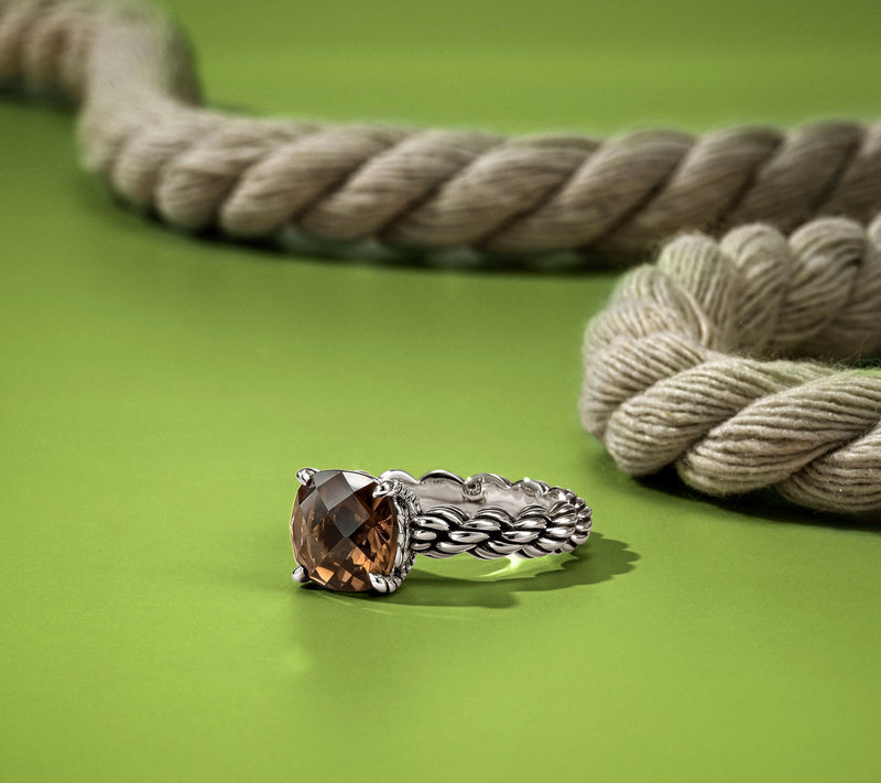 JAI Ireland Sterling Silver Cara Rope Gemstone Ring — View 9