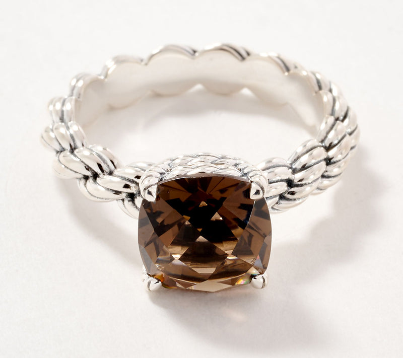 JAI Ireland Sterling Silver Cara Rope Gemstone Ring — View 5