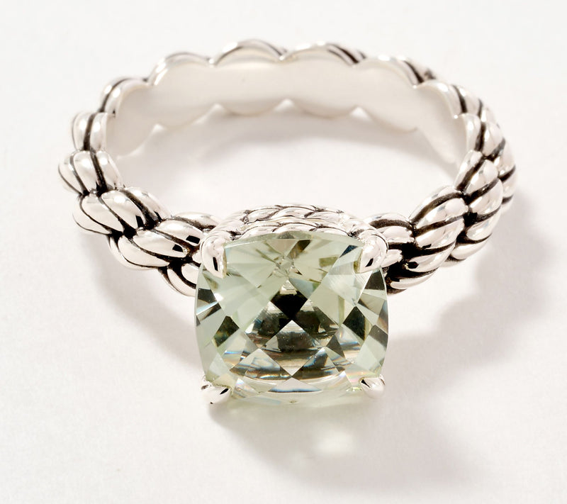 JAI Ireland Sterling Silver Cara Rope Gemstone Ring — View 2