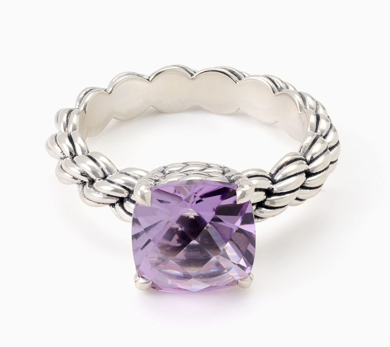 JAI Ireland Sterling Silver Cara Rope Gemstone Ring — View 4