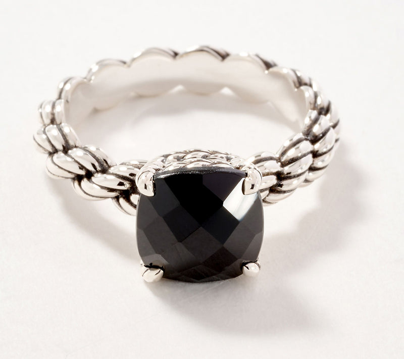 JAI Ireland Sterling Silver Cara Rope Gemstone Ring — View 19