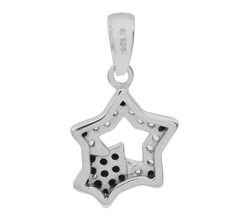 Affinity Gems Black Spinel & Topaz Star Pendant, Sterling — View 4