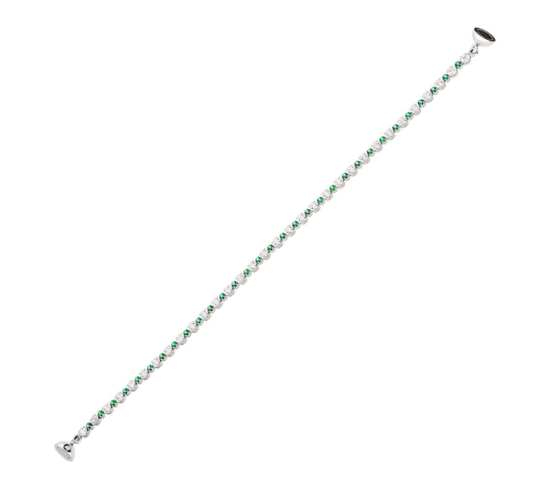 Diamonique Tennis Bracelet w/ Magnetic Closure, Sterling — View 10