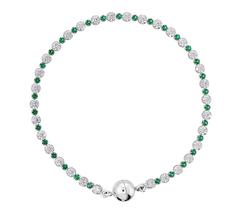 Diamonique Tennis Bracelet w/ Magnetic Closure, Sterling — View 5