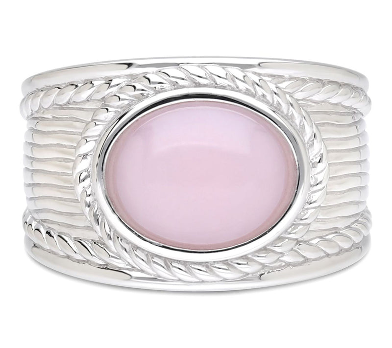 Ariva Sterling Silver Pink Opal Arden Ring — View 2