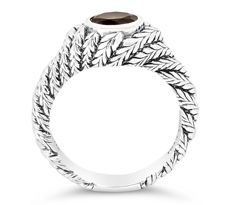 Tiffany Kay Sterling Smoky Quartz Twisted Herringbone Ring — View 3