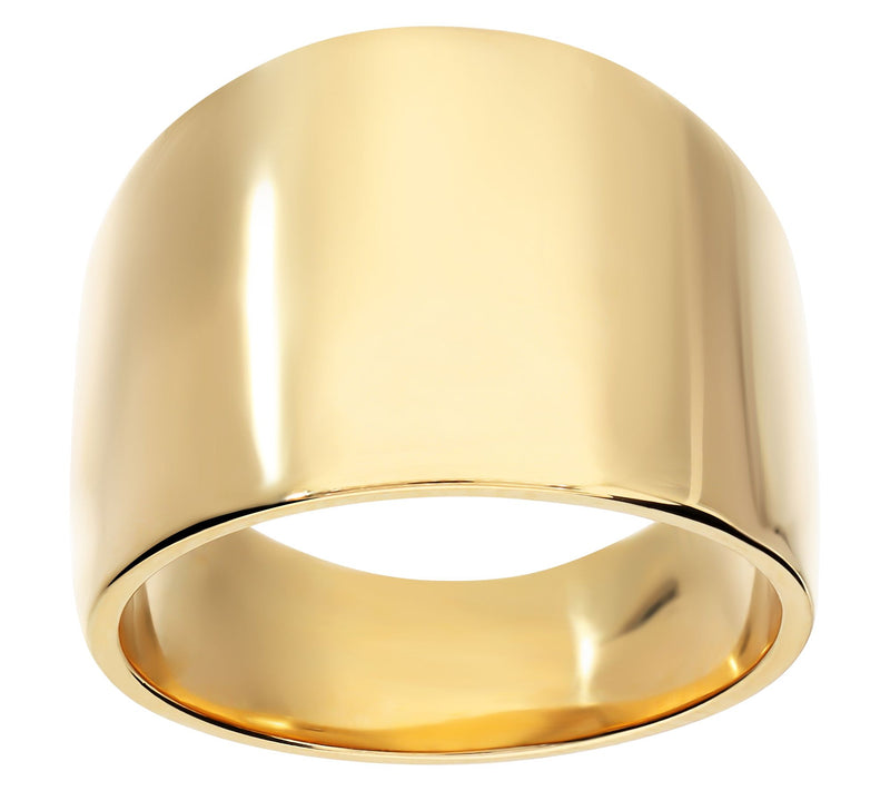 Bronzo Italia Polished Band Ring, 18K Gold Plated — View 8