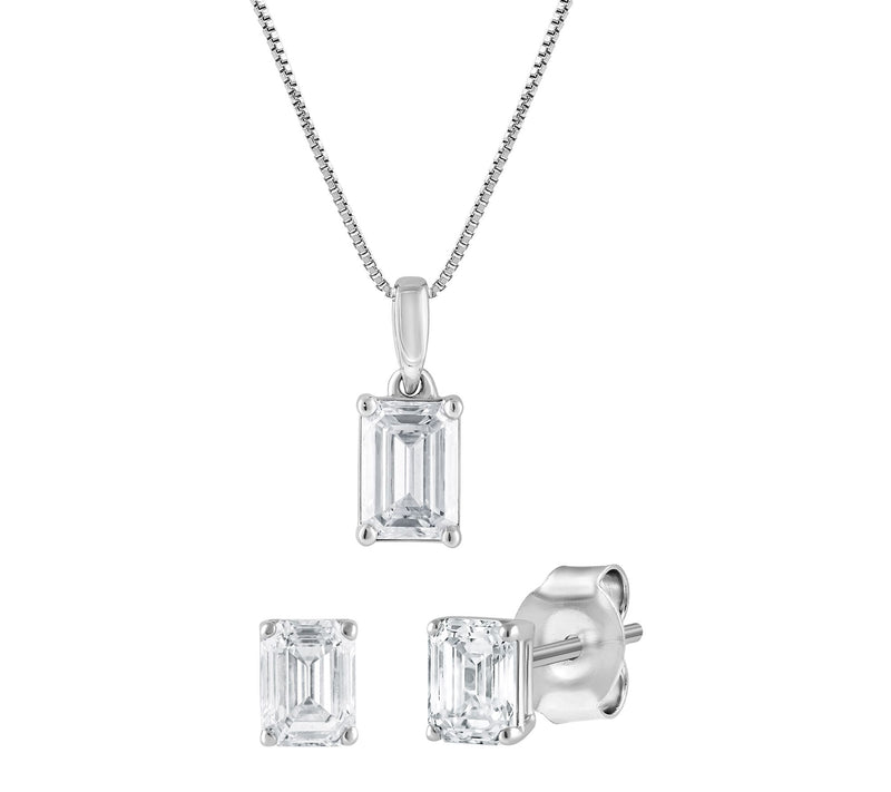Fire Light Lab Grown Diamond Necklace & Earring  Set, 14K Gold — Main view